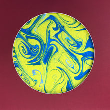 Load image into Gallery viewer, Yellow Swirl Marbled Moon Print
