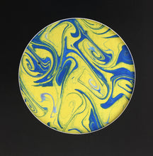 Load image into Gallery viewer, Yellow Swirl Marbled Moon Print
