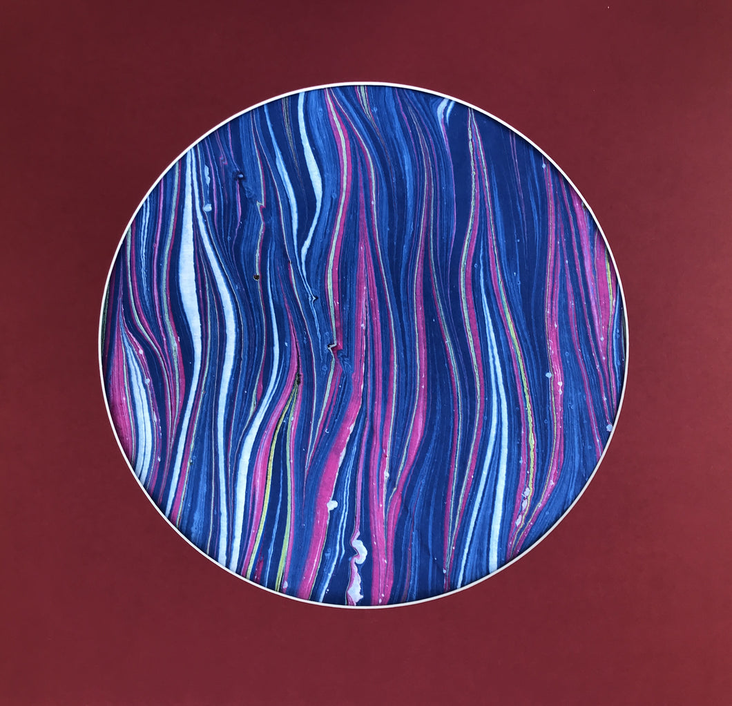 Purple Stripe Marbled Moon Print