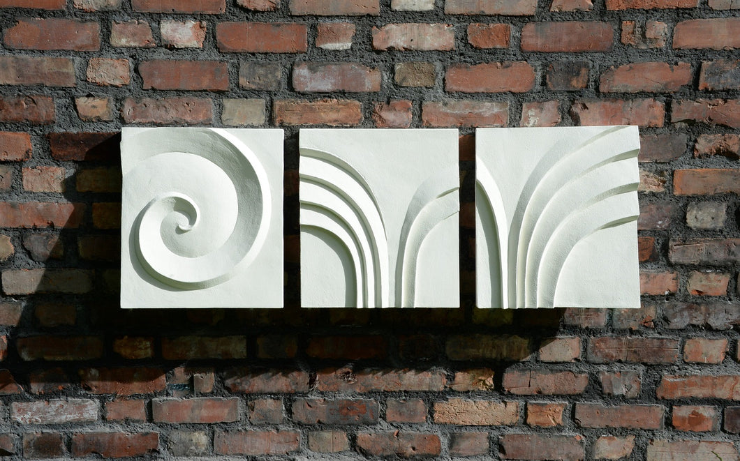 Deco Spiral with Two Palms wall sculpture