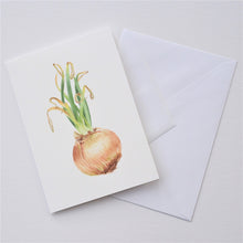 Load image into Gallery viewer, Sprouting Onion Green Vertical Greetings Card
