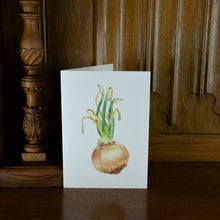 Load image into Gallery viewer, Sprouting Onion Green Vertical Greetings Card

