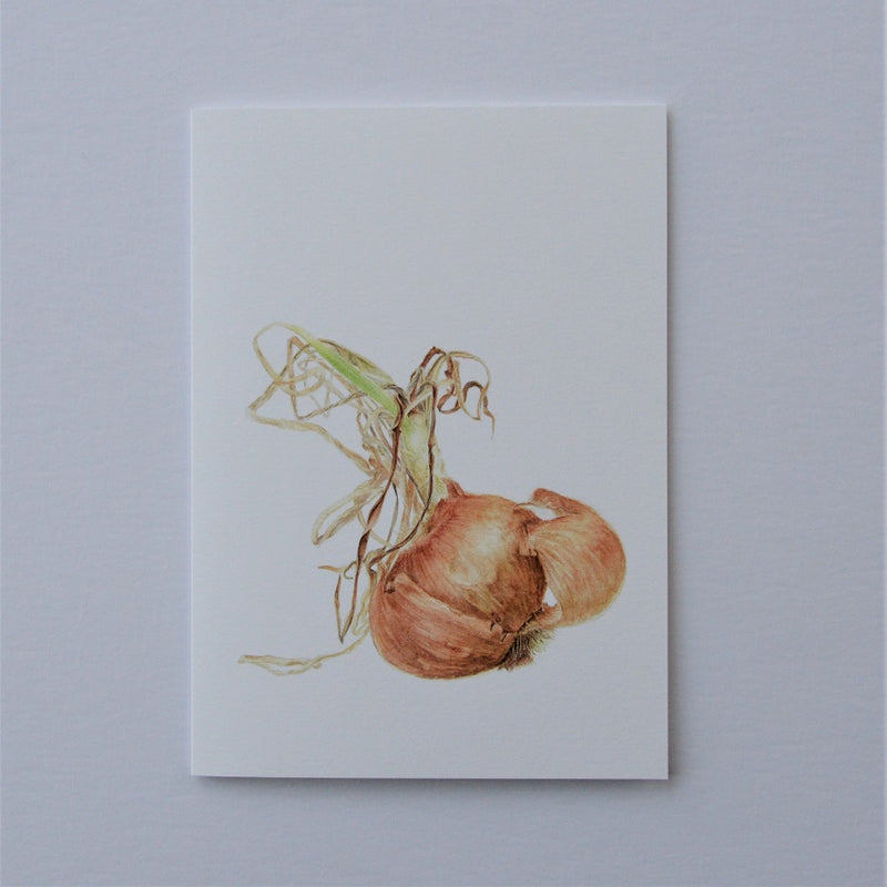 Sprouting Onion Shell Vertical Greetings Card